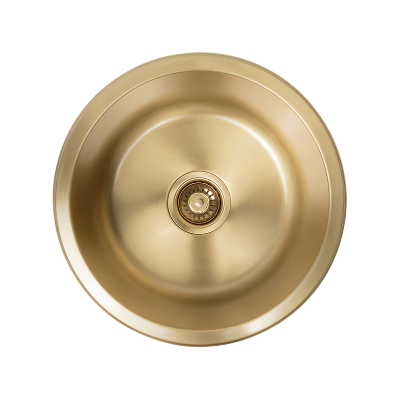 Brushed Brass Gold Divya 425x425 Round Sink – Buildmat