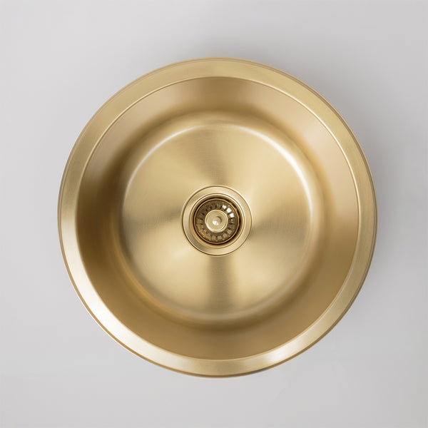 Alma Brushed Brass Gold Divya MKII 450 Round Sink
