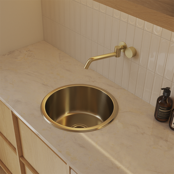 Alma Brushed Brass Gold Divya MKII 450 Round Sink