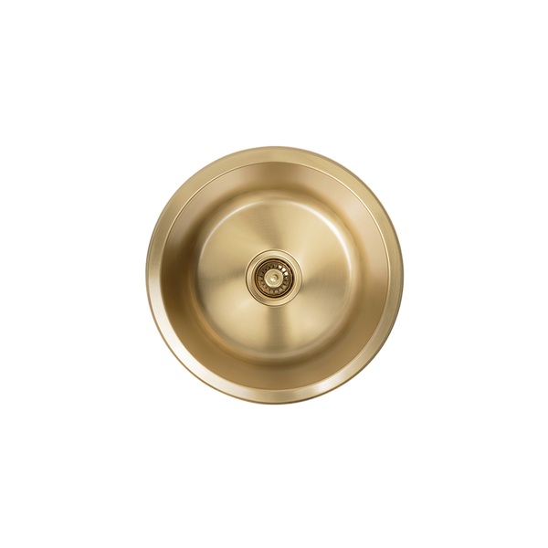 Alma Brushed Brass Gold Divya MKII 450 Round Sink