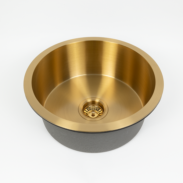 Alma Stella Round Sink Dark Brushed Gold
