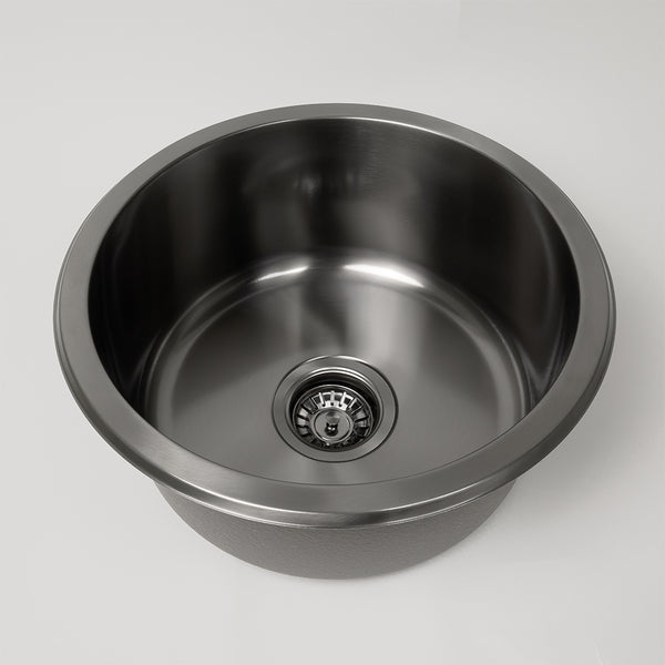 Alma Brushed Gunmetal Divya 425x425 Round Sink