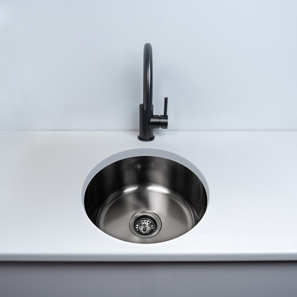 Alma Brushed Gunmetal Divya MKII 450 Round Sink