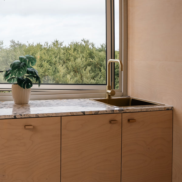 Alma Brushed Brass Gold Maya 380x450 Single Bowl Sink