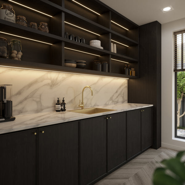 Alma River 600x500 Medium Single Bowl Tap Landing Sink Brushed Brass Gold