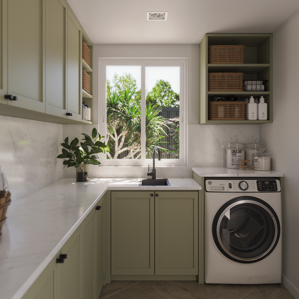 Alma Harper 300x500 Single Bowl Butler Tap Landing Sink Brushed Gunmetal