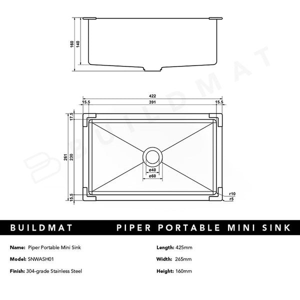 Alma Piper Portable Mini Sink