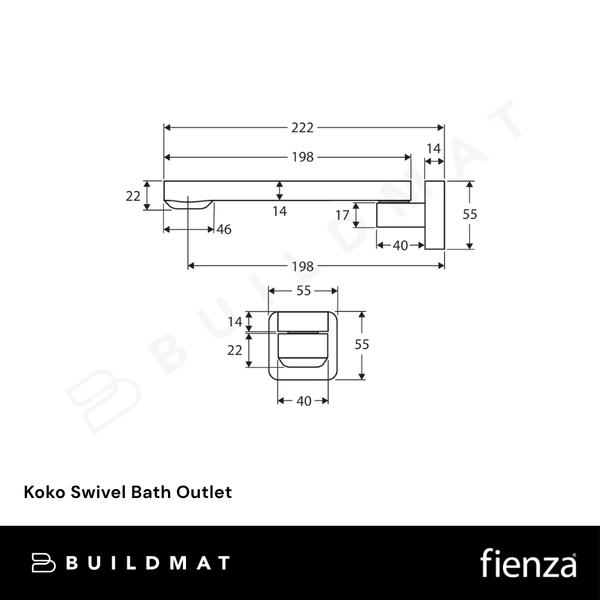 Fienza Koko Swivel Bath Outlet Urban Brass