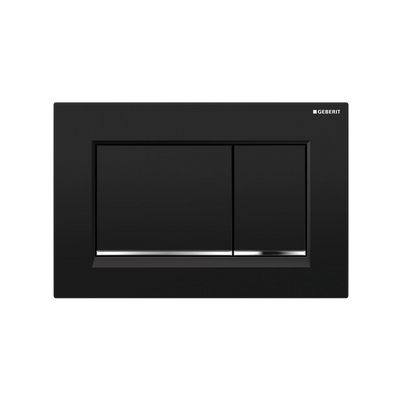 Oliveri Concealed Cistern Flush Plate With Square Buttons Black