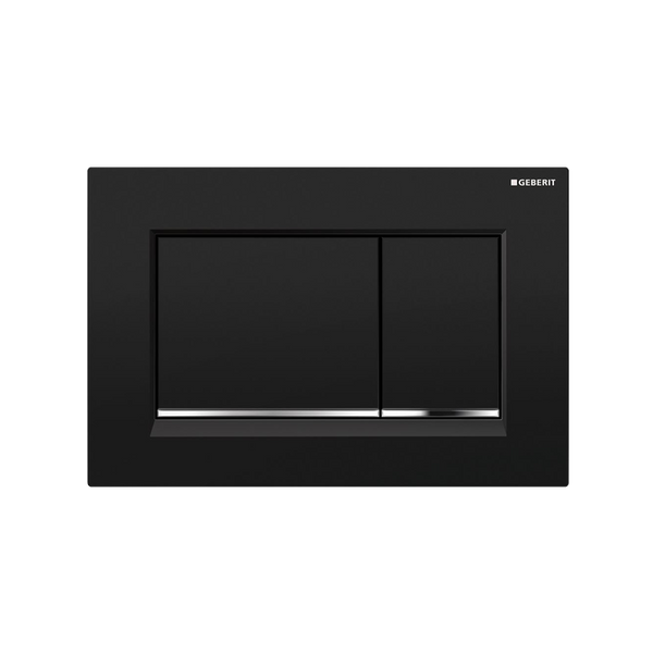 Oliveri Concealed Cistern Flush Plate With Square Buttons Black