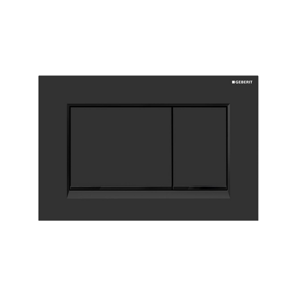 Oliveri Concealed Cistern Flush Plate With Square Buttons Matte Black