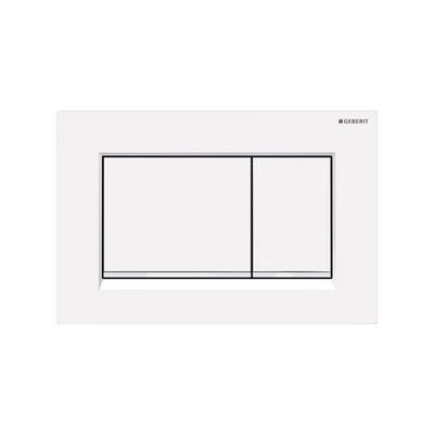 Oliveri Concealed Cistern Flush Plate With Square Buttons White