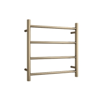 Round Ladder Heated Towel Rail Brushed Brass Gold