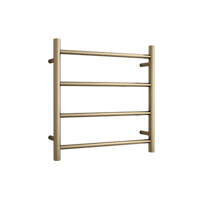 Round Ladder Heated Towel Rail Brushed Brass Gold