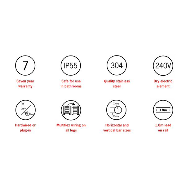 Thermogroup Round Ladder Heated Towel Rail Brushed Gold