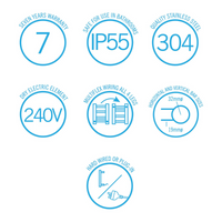 Round Ladder Heated Towel Rail Brushed Nickel