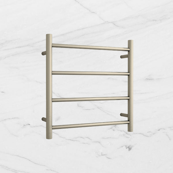 Round Ladder Heated Towel Rail Brushed Nickel