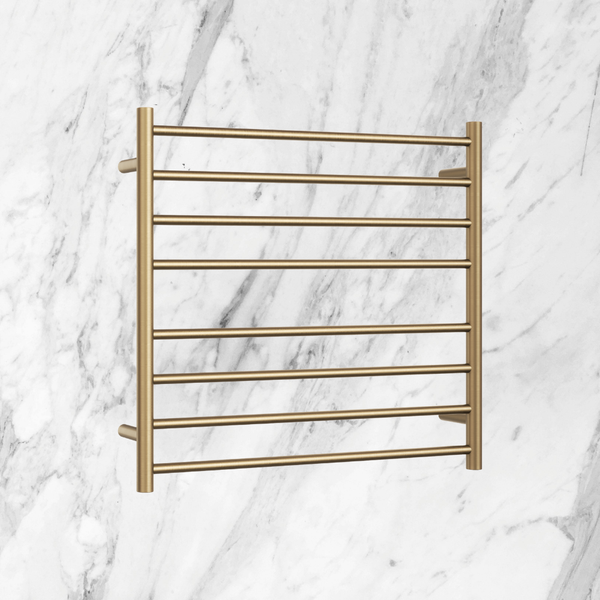 Thermogroup Round Ladder Heated Towel Rail 750mm Brushed Brass