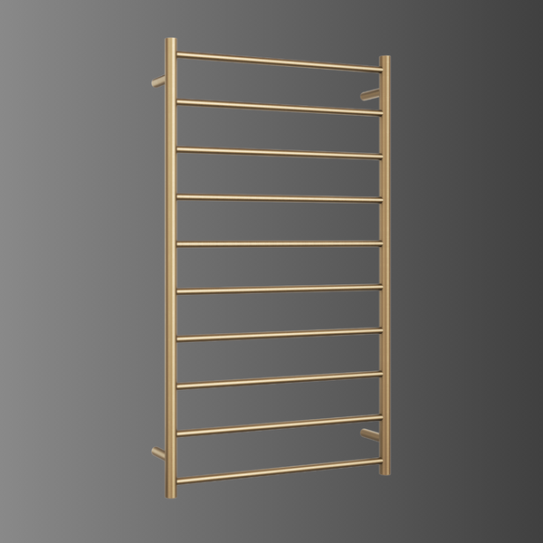Thermogroup Straight Round Heated Ladder Rail Brushed Brass