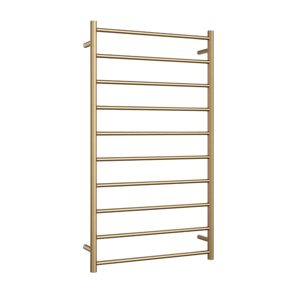 Thermogroup Straight Round Heated Ladder Rail Brushed Brass