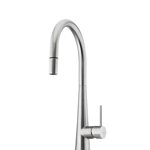 Oliveri Essente Stainless Steel Goose Neck Pull Out Mixer Stainless Steel