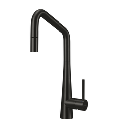 Oliveri Essente 316 Stainless Steel Square Goose Neck Pull Out Mixer Lead Free Brushed Black