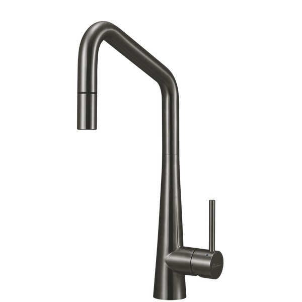 Oliveri Essente 316 Stainless Steel Square Goose Neck Pull Out Mixer Lead Free Gunmetal