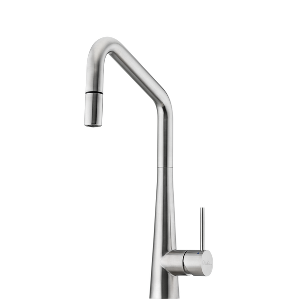 Oliveri Essente Stainless Steel Square Goose Neck Pull Out Mixer Stainless Steel
