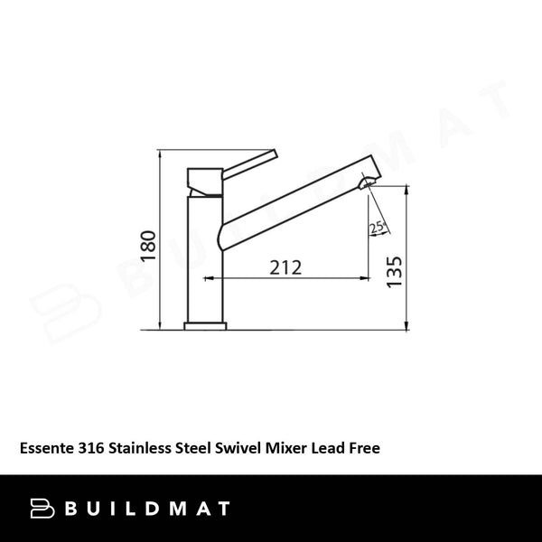 Oliveri Essente 316 Stainless Steel Swivel Mixer Lead Free