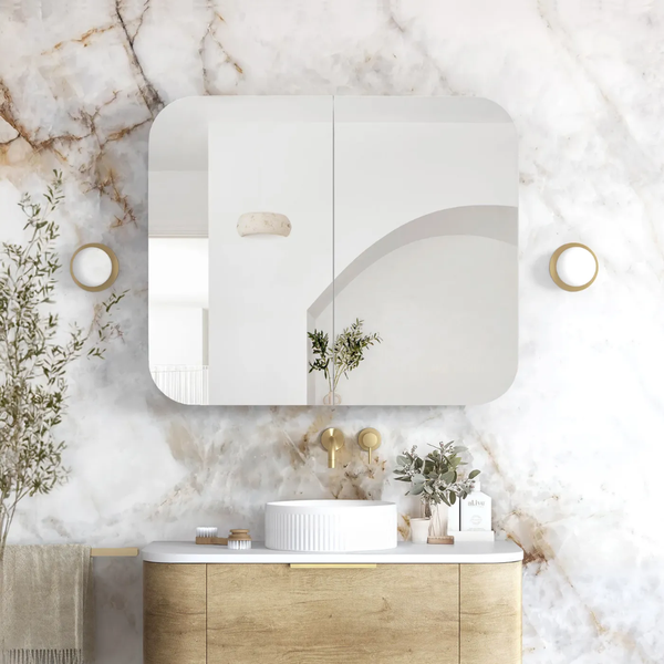 Otti Newport 900mm Natural Oak Shaving Cabinet