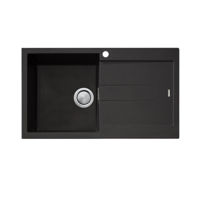 Oliveri Santorini Single Bowl Topmount Sink with Drainer Black