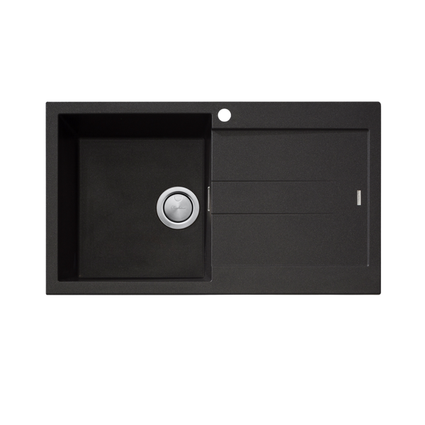 Oliveri Santorini Single Bowl Topmount Sink with Drainer Black