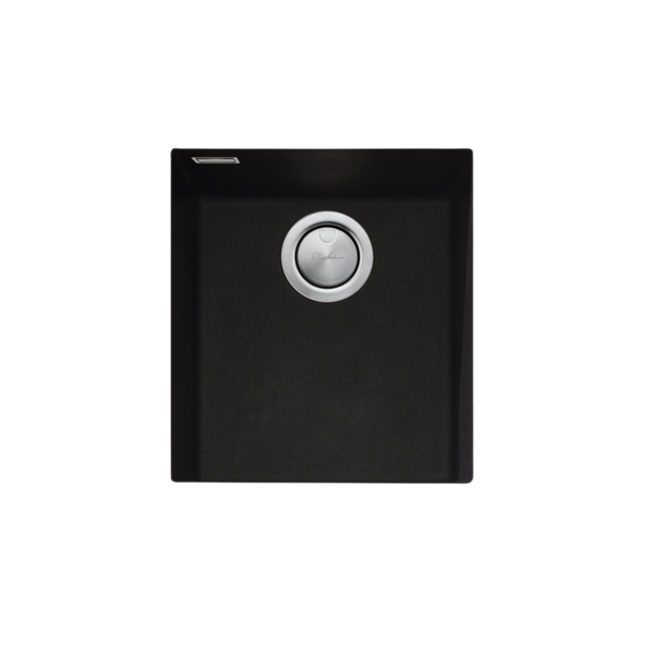Oliveri Santorini Standard Bowl Undermount Sink with Overflow Black