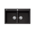 Oliveri Santorini Double Bowl Topmount Sink Black