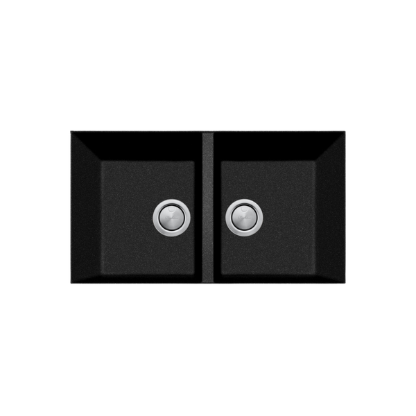 Oliveri Santorini Piccolo Double Bowl Undermount Sink Black