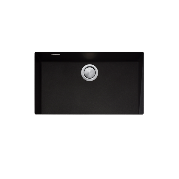 Oliveri Santorini Mega Bowl Undermount Sink With Overflow Black