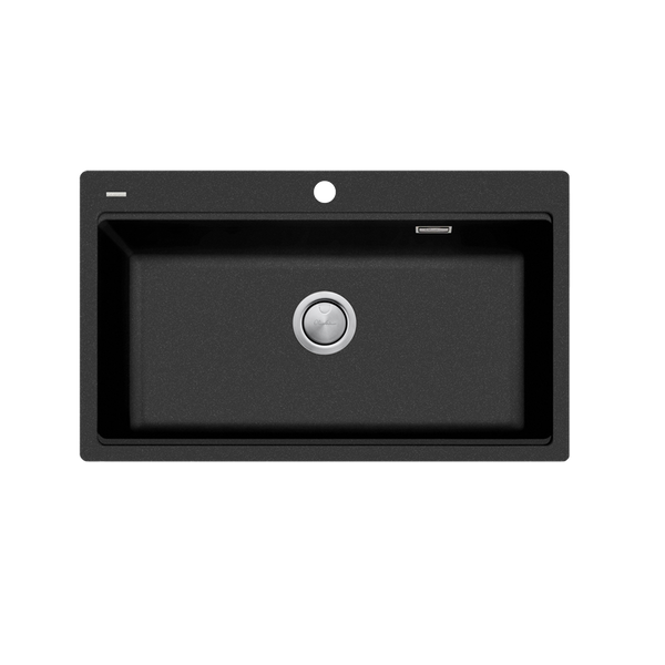 Oliveri Santorini Topmount Workstation Sink Black with Overflow