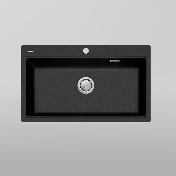 Oliveri Santorini Topmount Workstation Sink Black with Overflow