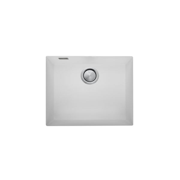 Oliveri Santorini Large Bowl Undermount Sink with Overflow White