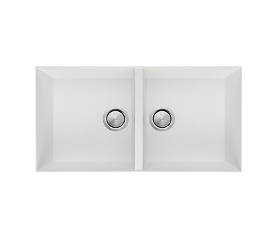 Oliveri Santorini Double Bowl Undermount Sink White