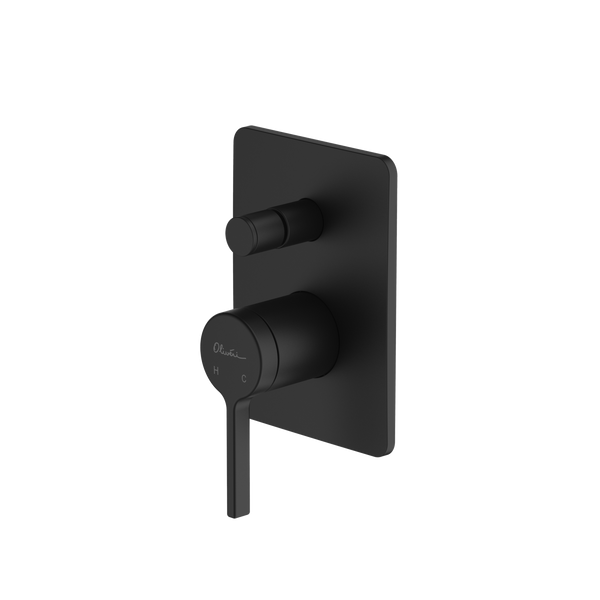 Oliveri Stockholm Wall Mixer With Diverter Matte Black