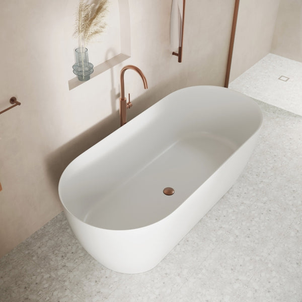 Fienza 1780mm Nero Solid Surface Bath Matte White