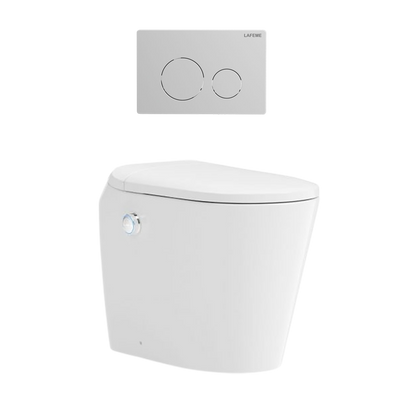 Lafeme Autolux Inwall Cistern Floor Pan Smart Toilet With Brushed Nickel Flush Plate
