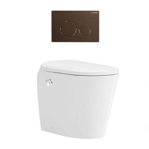 Lafeme Autolux Inwall Cistern Floor Pan Smart Toilet With Brushed Bronze Flush Plate