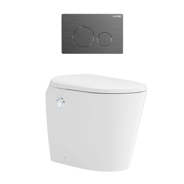 Lafeme Autolux Inwall Cistern Floor Pan Smart Toilet With Gunmetal Flush Plate