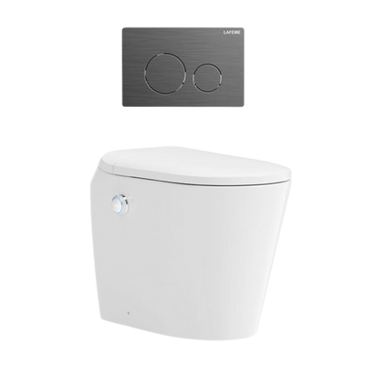 Lafeme Autolux Inwall Cistern Floor Pan Smart Toilet With Gunmetal Flush Plate