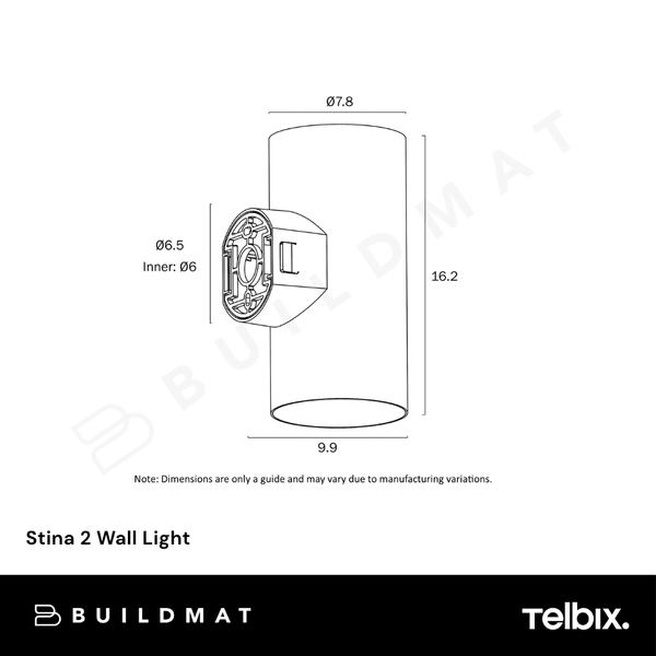 Telbix Stina 2 Wall Light Black