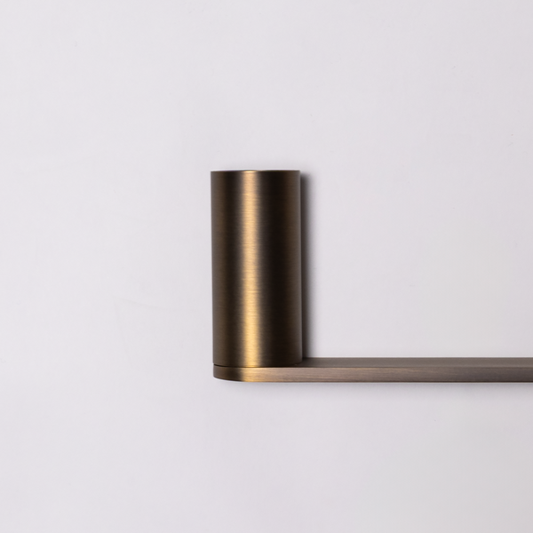 Alma Ascari Brushed Vintage Antique Brass 600 Single Towel Rail