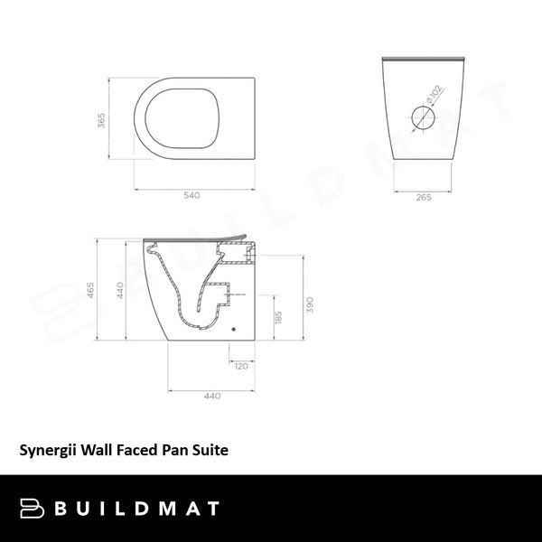 Arcisan Synergii Wall Faced Pan Suite with In-Wall Cistern Slimline Seat White