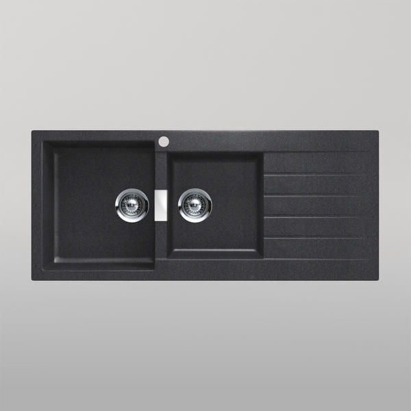 Schock Signus Magma 1 And 3/4 Bowl Left Hand Bowl 1 Tap Hole Black